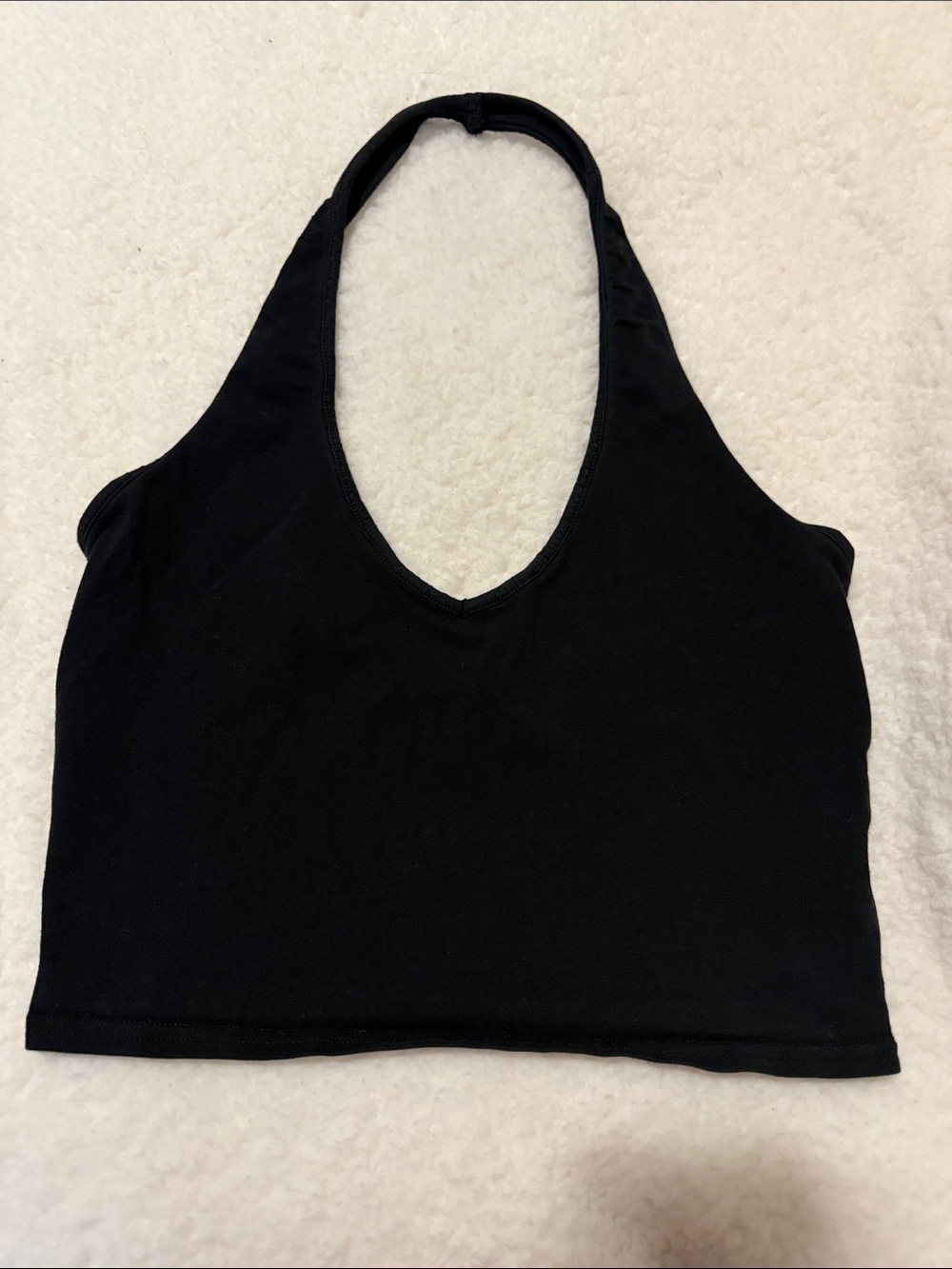 Express Black Halter Crop Top